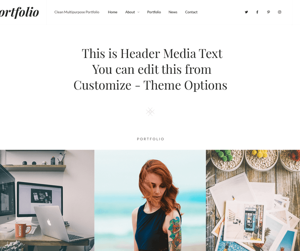 Cleanportfolio Free Photography Wordpress Theme