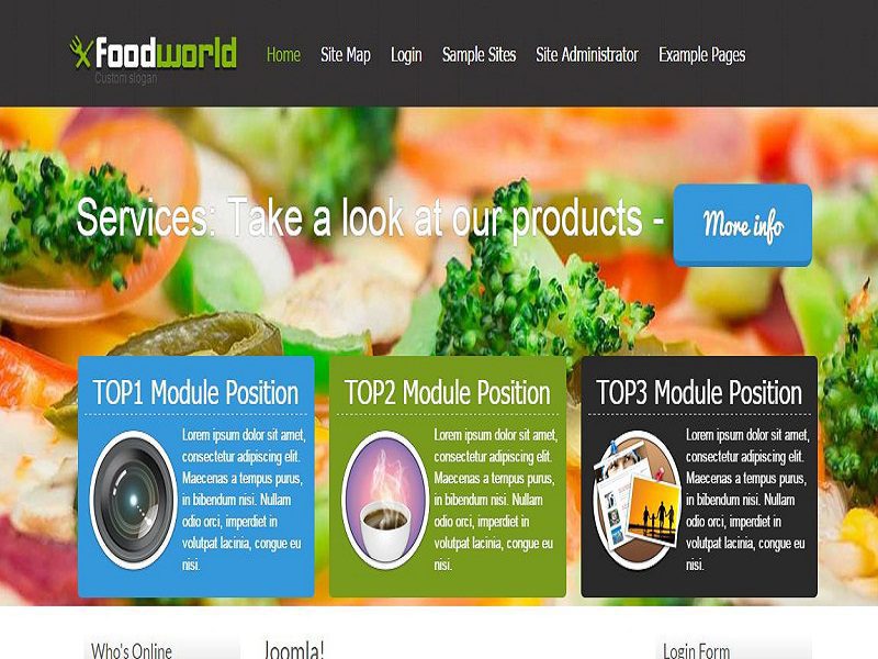 Food World – Template Joomla Gratis Untuk Restoran