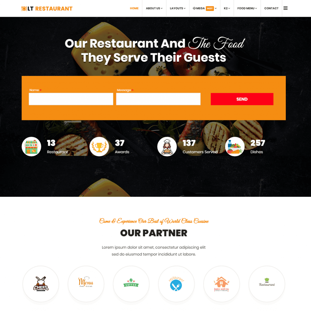 Lt Restaurant Template Makanan Joomla Responsif Gratis