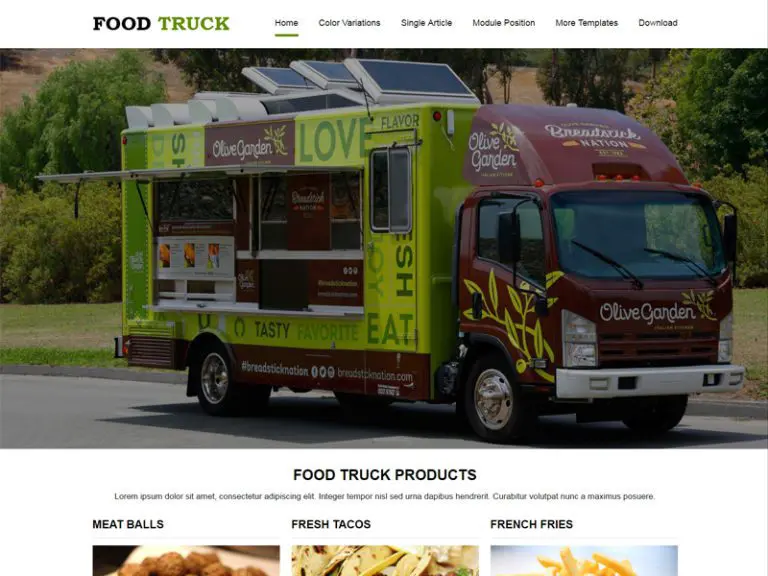 Jsr Food Truck Template Makanan Joomla Gratis