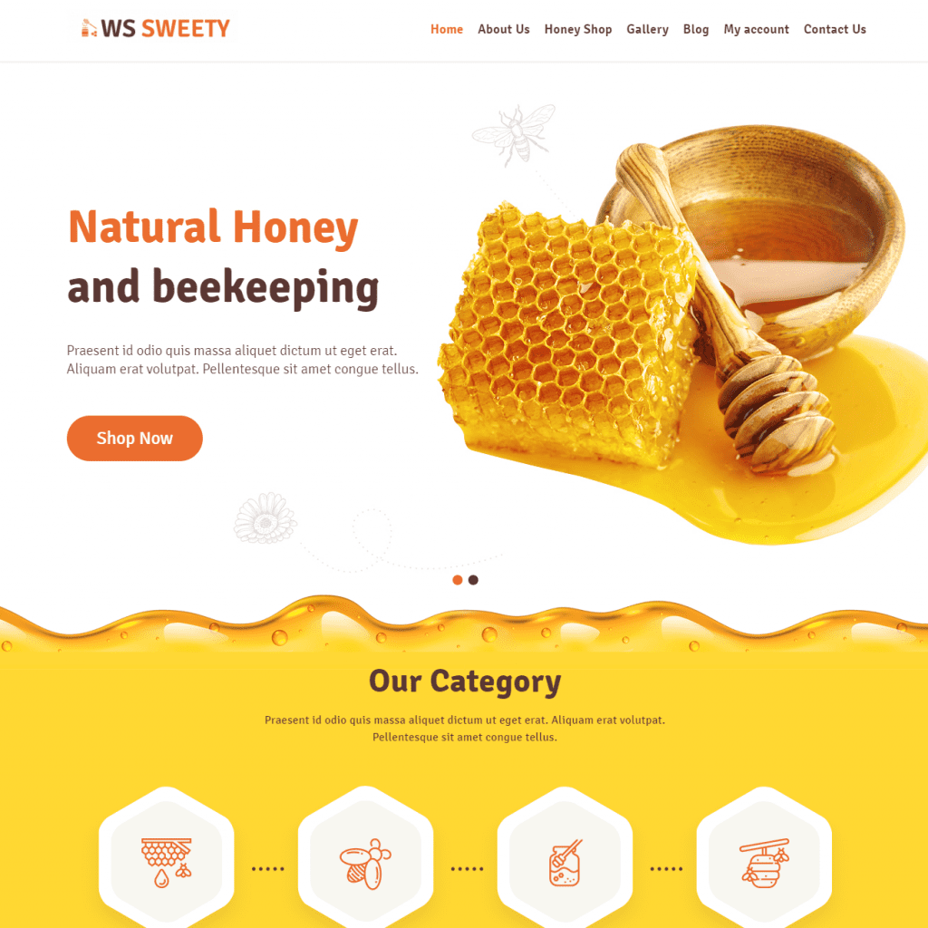 Ws Sweety Eye Catching Honey Tema Wordpress