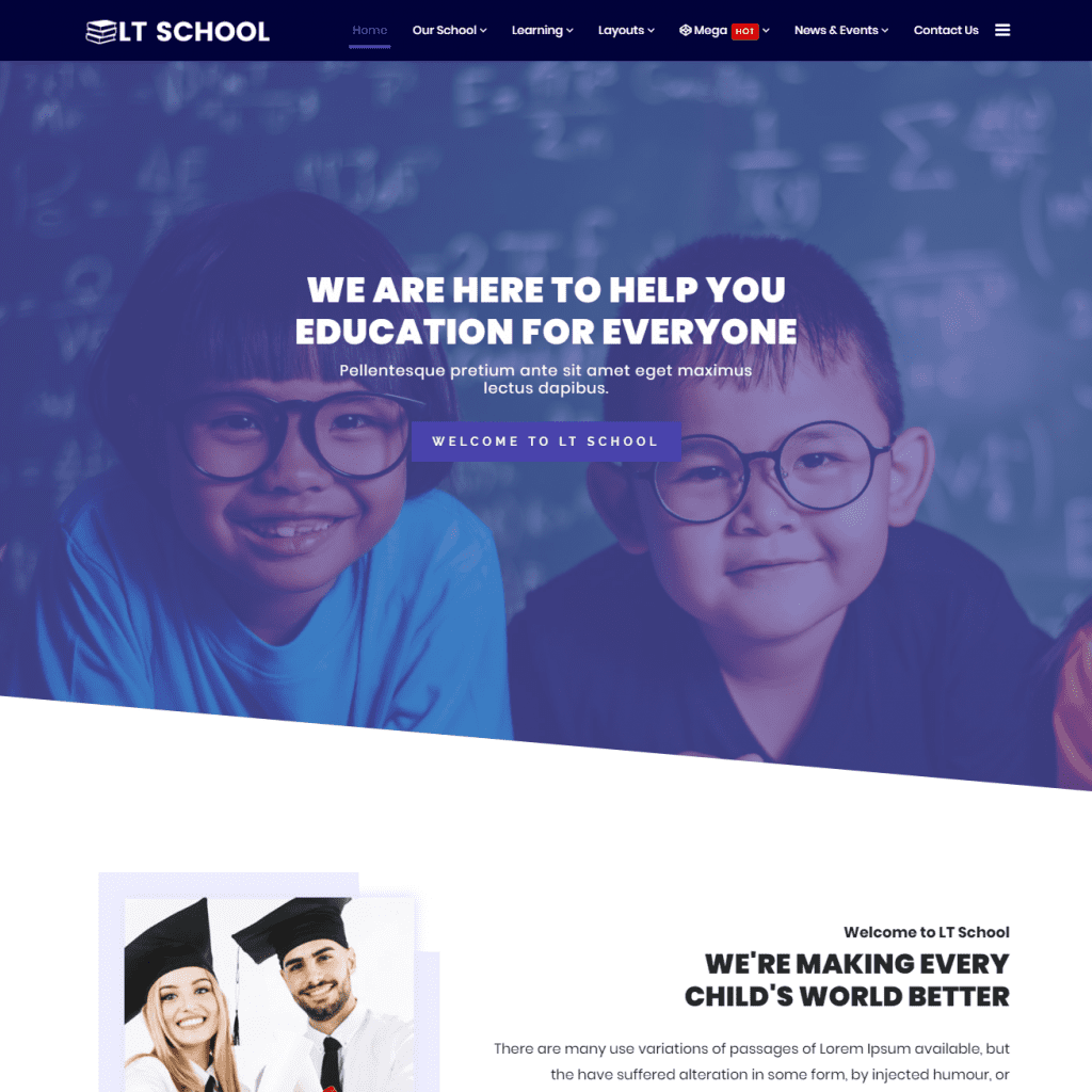 Lt School Onepage Tema Wordpress Gratis Untuk Pendidikan