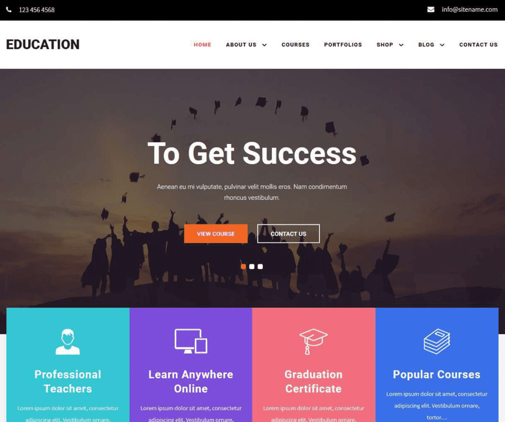 Tema Pendidikan Wordpress Gratis Educamp