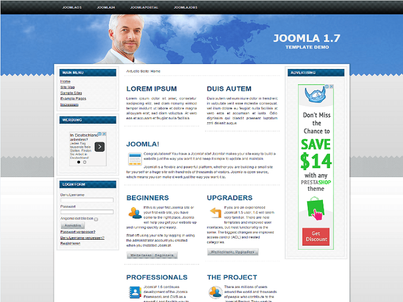 Bisnis Biru – Template Joomla Bisnis Biru