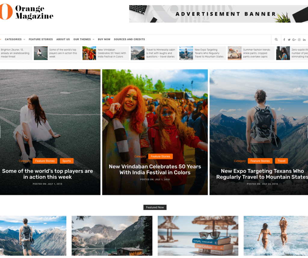 Orange Magazine Hiburan Gratis Wordpress Theme