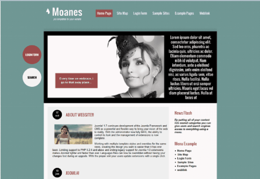 Moanes – Joomla Template Rambut Gratis