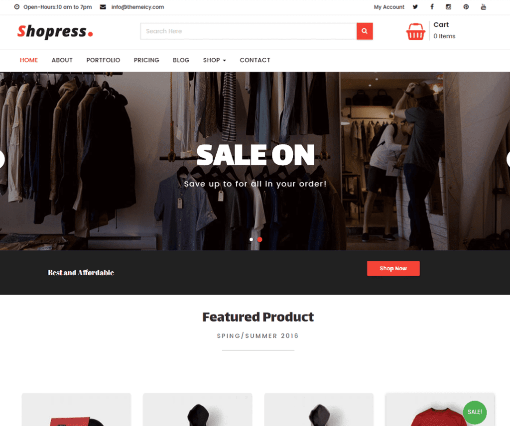 Tema Wordpress Fotografi Gratis Shoppress