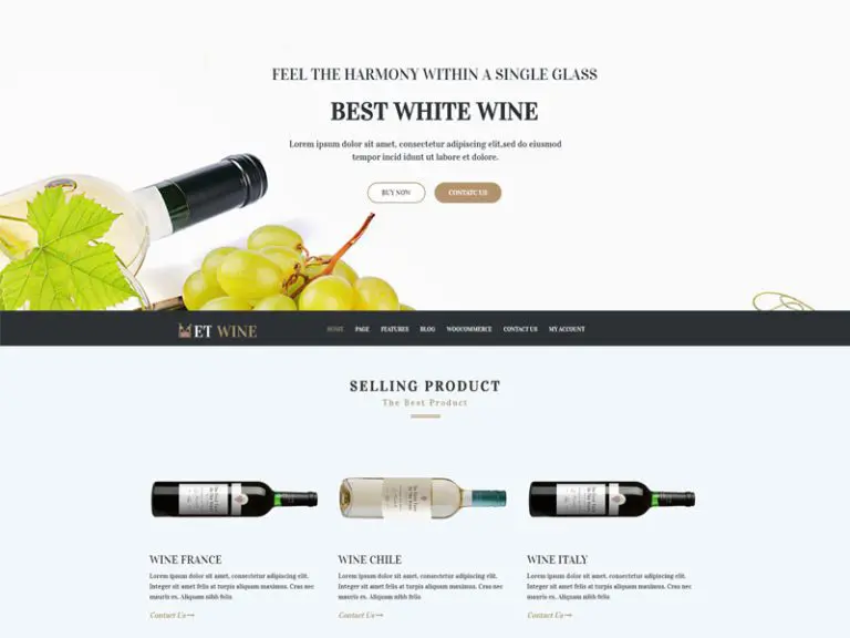 Tema Wordpress Anggur Responsif Gratis Et Wine