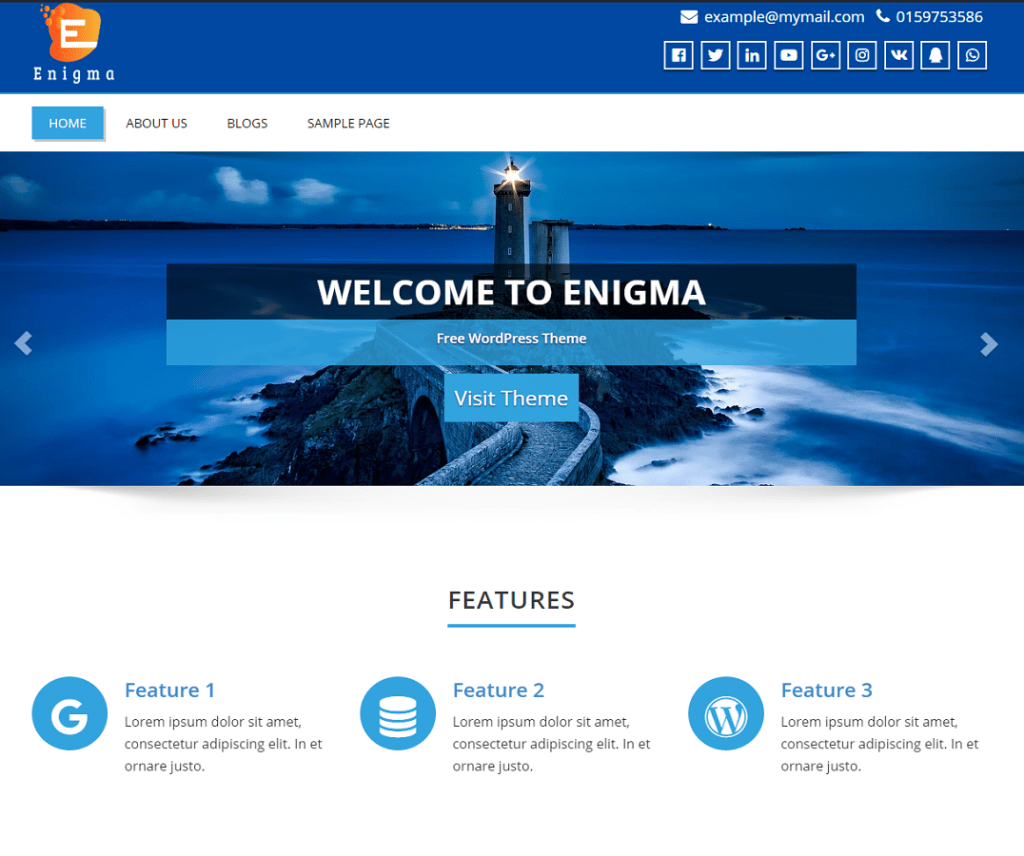 Enigma 免費娛樂 Wordpress 主題