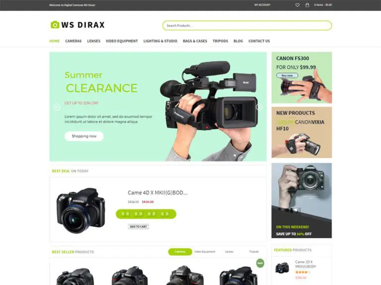 Ws Dirax Gratis Kamera Digital Tema Wordpress