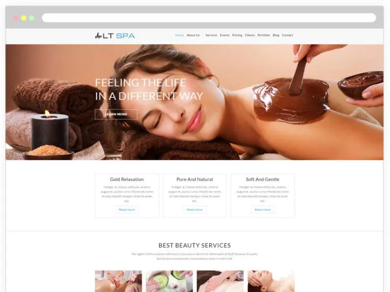 Lt Spa Onepage 免費美容院 Wordpress 主題