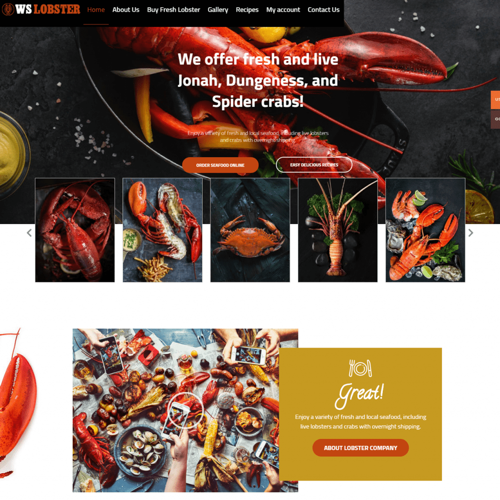 Ws Lobster 高品質最佳餐廳 Wordpress 主題