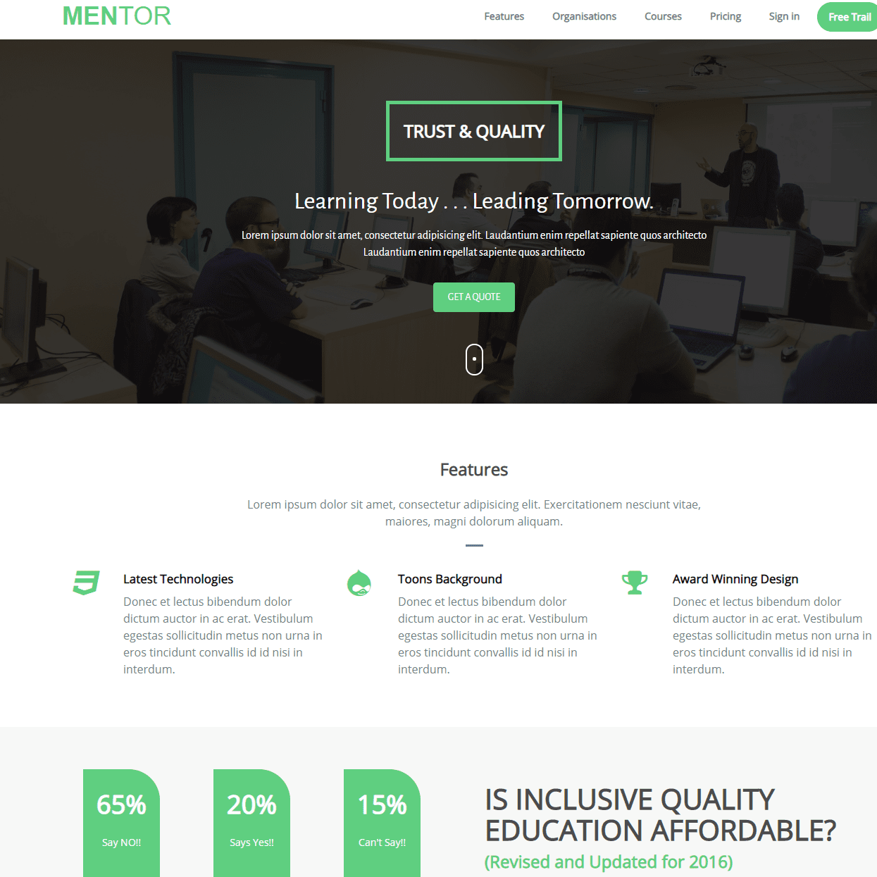 Mentor Education Bootstrap Tema