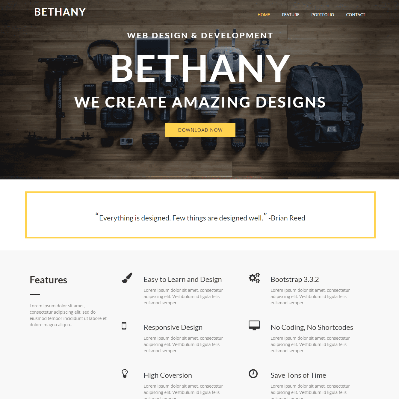 Tema Bootstrap Bethany