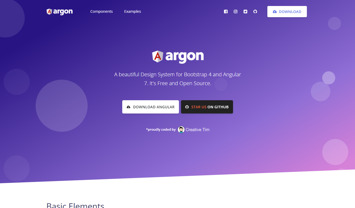 Argon Design System Angular