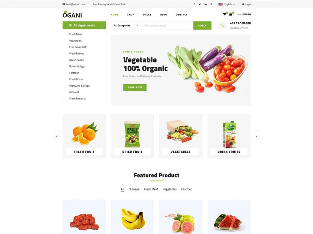 Ogani Free Boostrap Online Shop Template