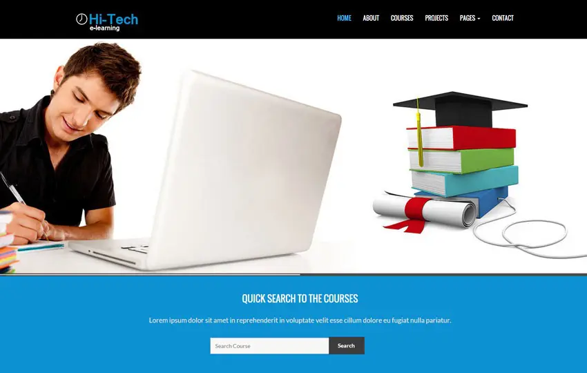 Hitech Darmowy szablon e-learningu Bootstrap