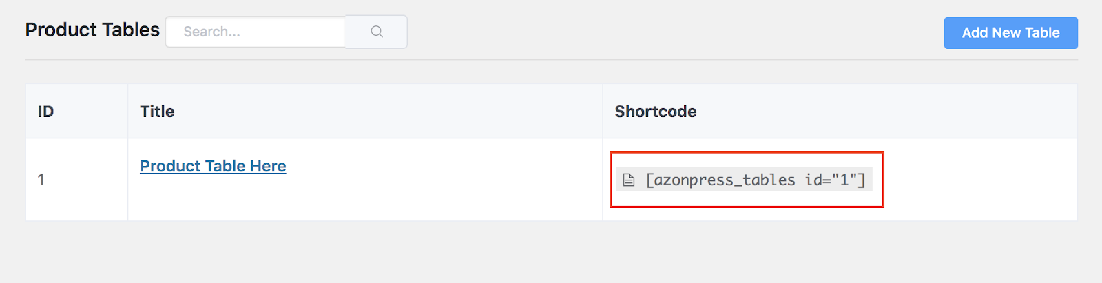 AzonPress tabella di confronto shortcode WordPress