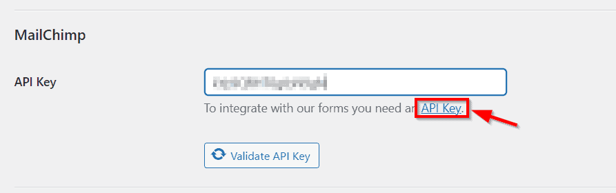 เพิ่มคีย์ MailChimp API ใน Elementor