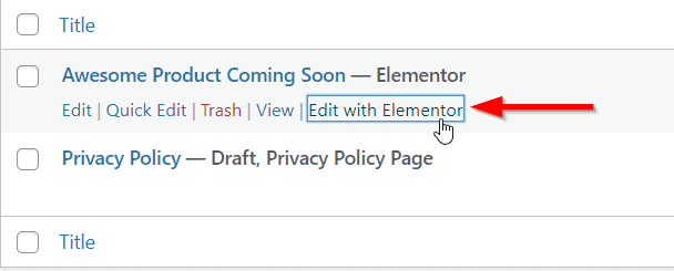 elementorオプションを使用した編集