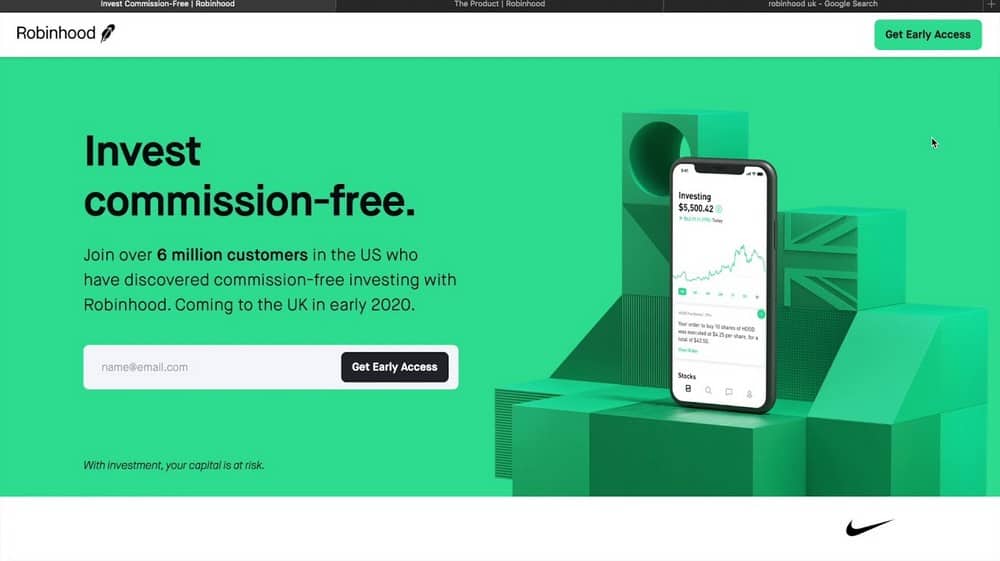 Robinhood 即將推出頁面