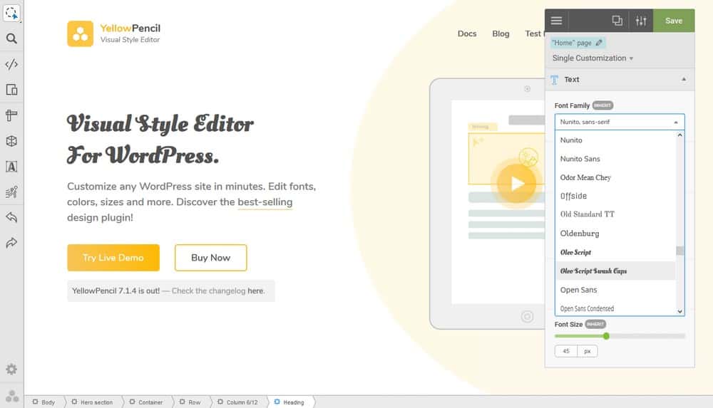 Gelber Bleistift CSS-Editor