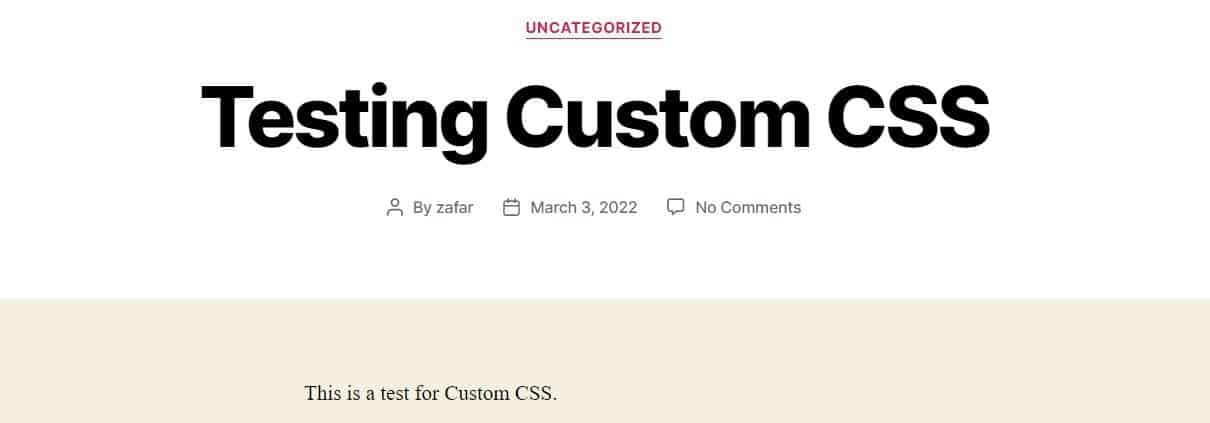 قبل إضافة Custom CSS