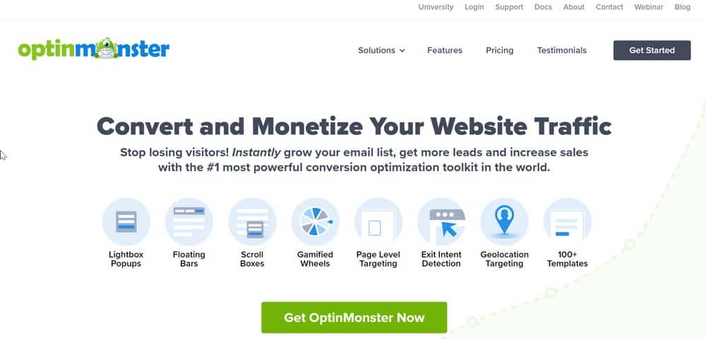 Homepage di OptinMonster