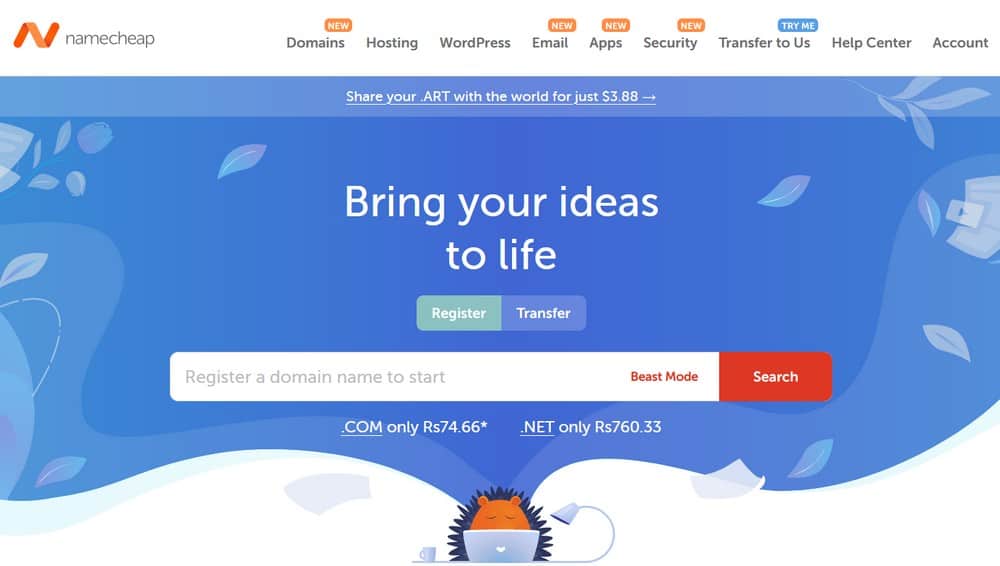 Namecheap-Homepage