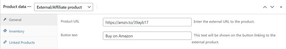 Pengaturan produk eksternal dan afiliasi WooCommerce