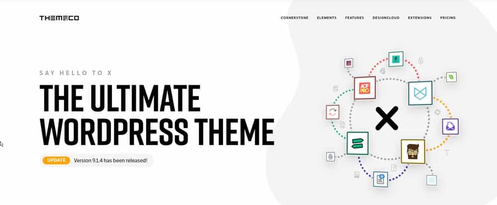 Halaman beranda WordPress X Theme