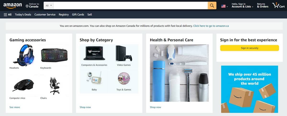 Filtros de produtos Amazon