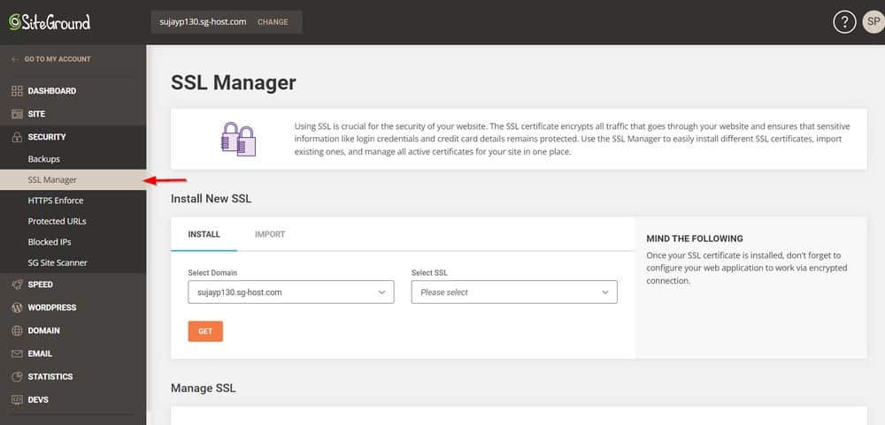 Instalar SSL con SiteGround