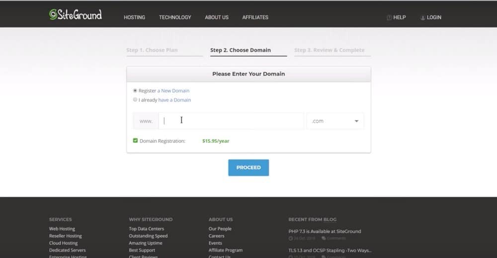 Configurar el dominio después de registrarse en Siteground