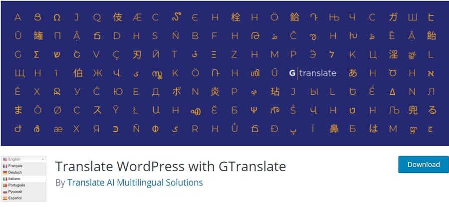 GTranslate 谷歌翻譯 WordPress