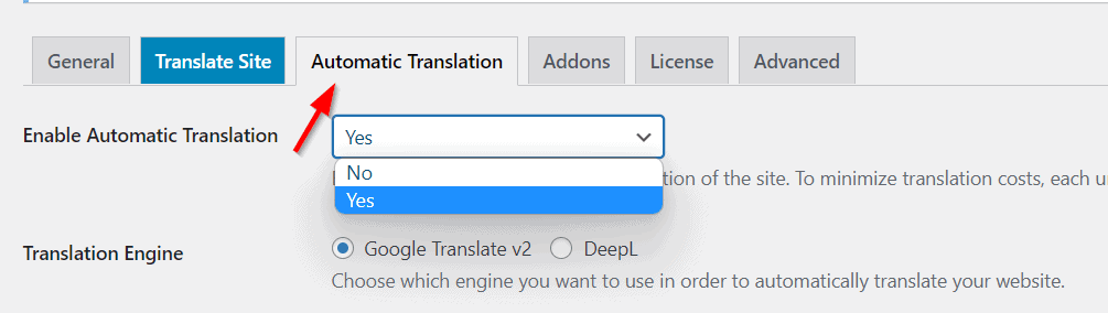 TranslatePress การแปลอัตโนมัติ