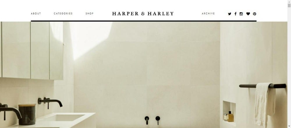 Exemplo de site Harper e Harley