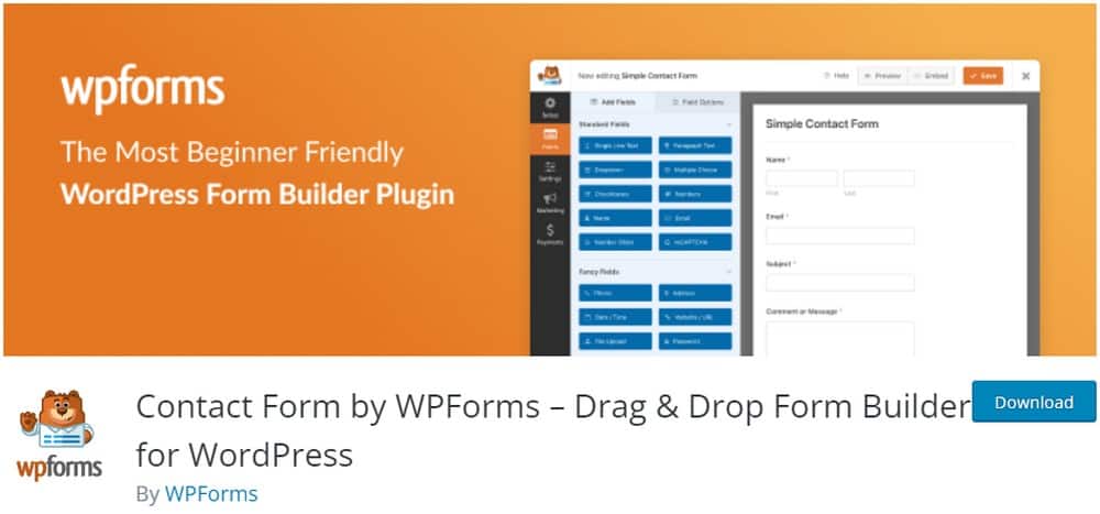 نموذج الاتصال wpforms