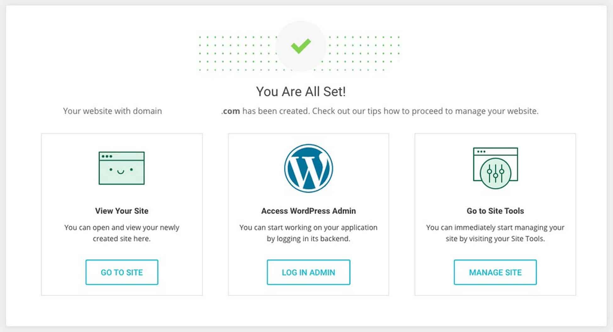 wordpress installé message siteground