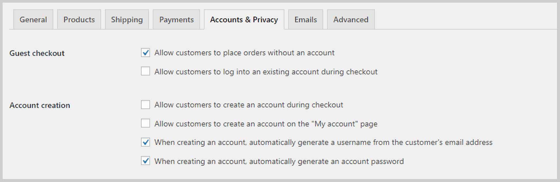 account e privacy