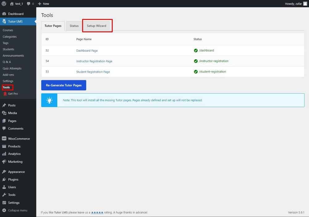 Configuración del LMS del tutor