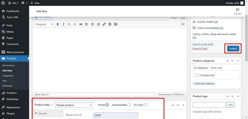 tambahkan produk virtual di WooCommerce