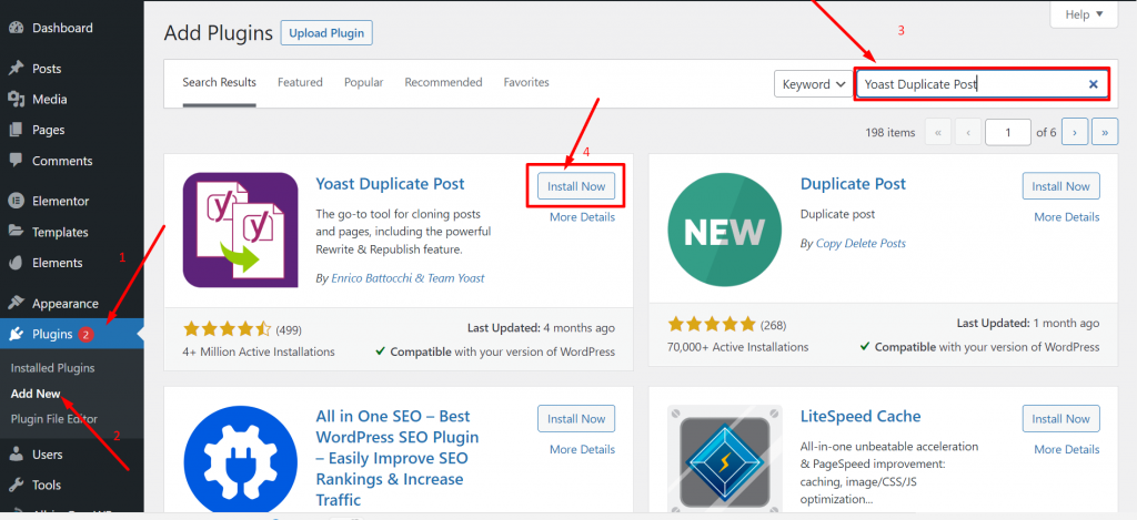 Installing the Yoast Duplicate Post plugin