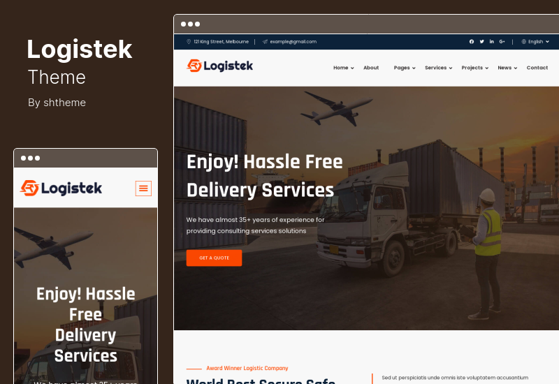 Logistek-Thema - WordPress-Thema für Logistiktransport