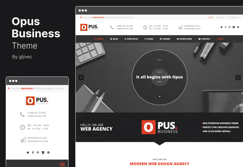 Opus Business Theme - Tema multifuncțională pentru afaceri WordPress