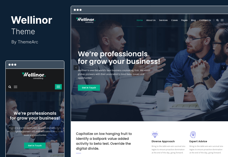 Tema Wellinor - Tema WordPress de Consultoria de Negócios