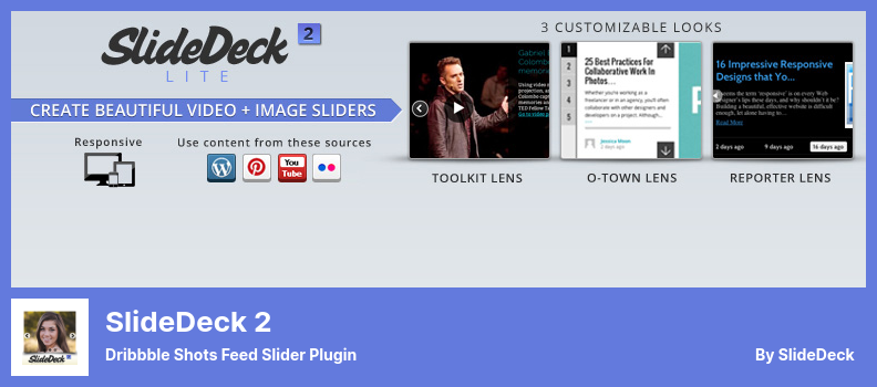 SlideDeck 2 Plugin - Dribbble Shots Feed Slider 插件