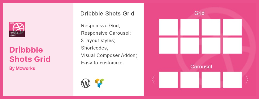 Plugin Dribbble Shots Grid - Widget Dribbble para WordPress