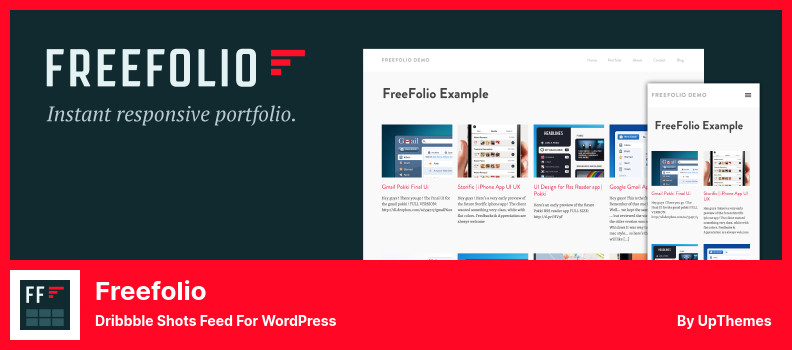 البرنامج المساعد Freefolio - تغذية لقطات Dribbble لـ WordPress