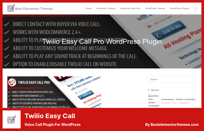 Plugin Twilio Easy Call - Plugin per chiamate vocali per WordPress